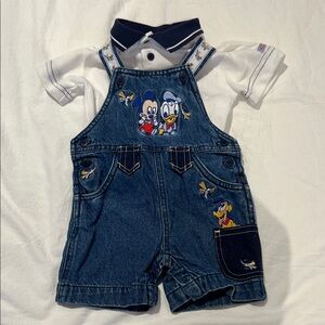 Disney Denim Overalls two piece set